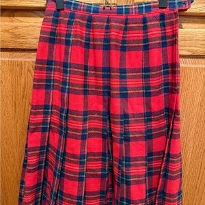 Pendleton Red and Blue Plaid A-Line Skirt